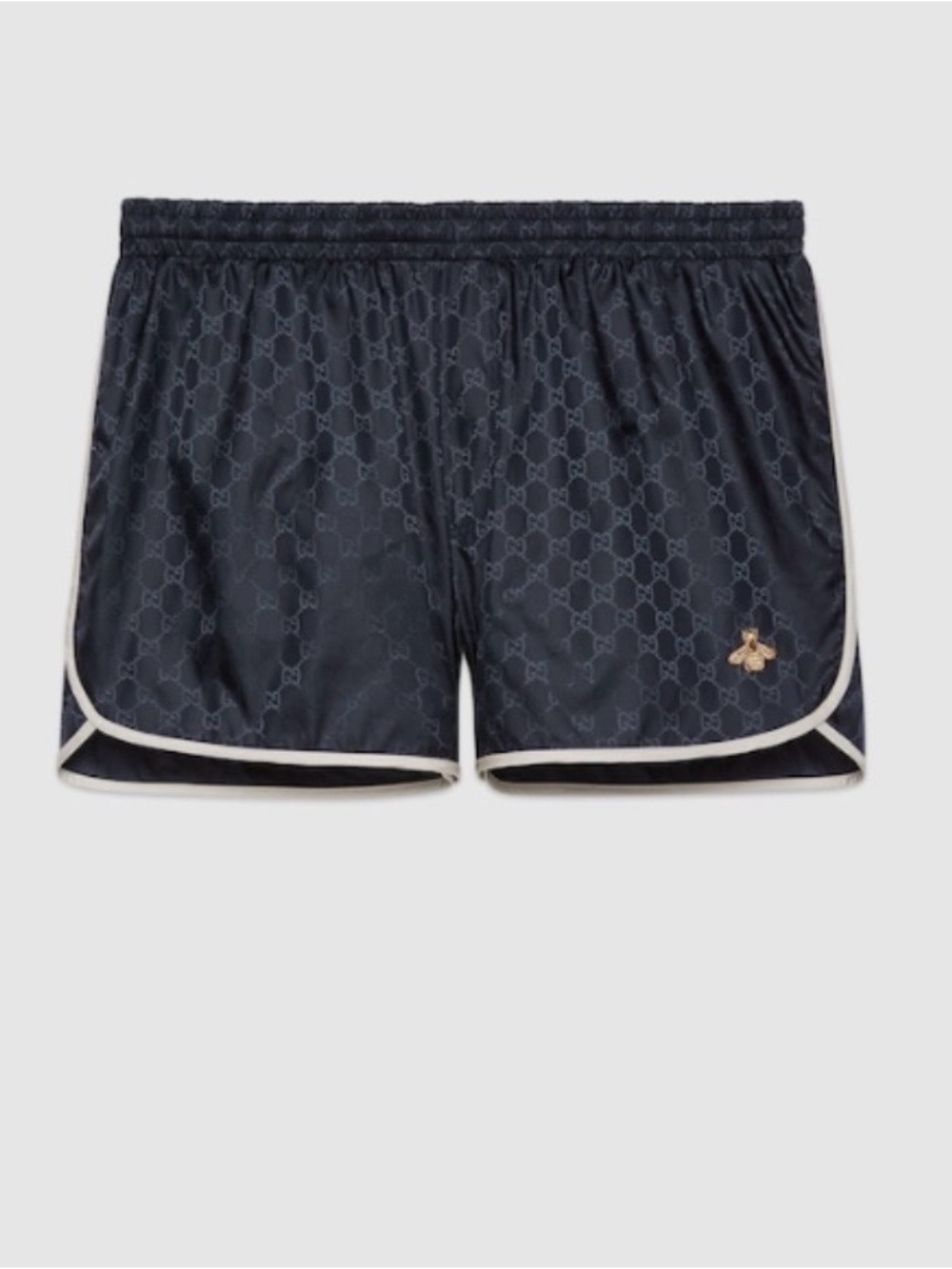 Gucci Navy GG Jacquard Athletic Shorts with Cream Piping